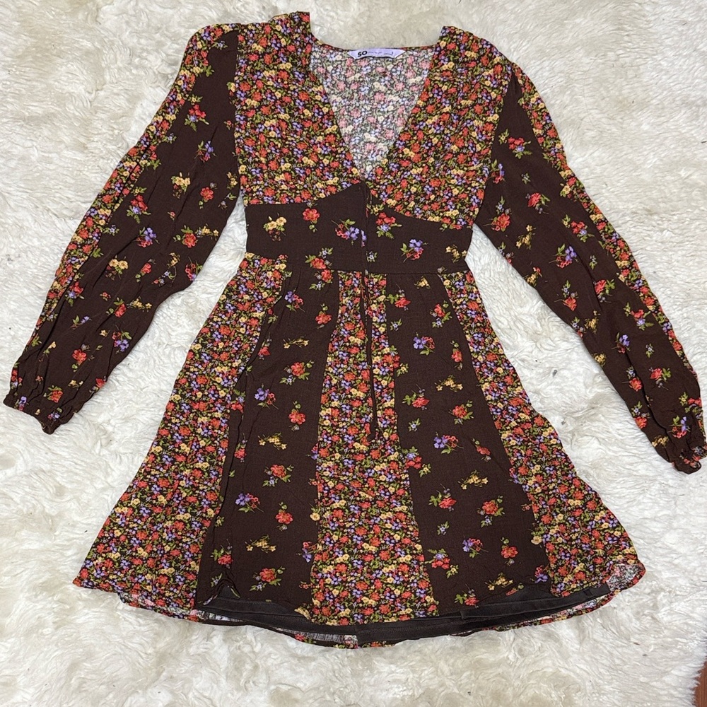 SO Multicolor Floral Dress|Small